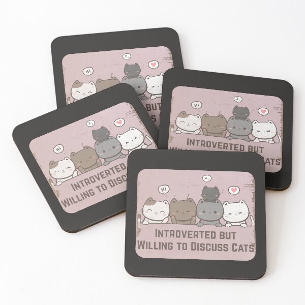 Item preview, INTROVERTED BUT WILLING TO DISCUSS CATS designed and sold by DanaTees.