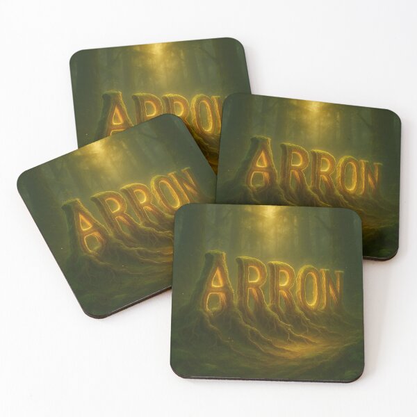Item preview, ARRON Carved in Enchanted Tree – Glowing Forest Name Art designed and sold by VoidBloom Studio.