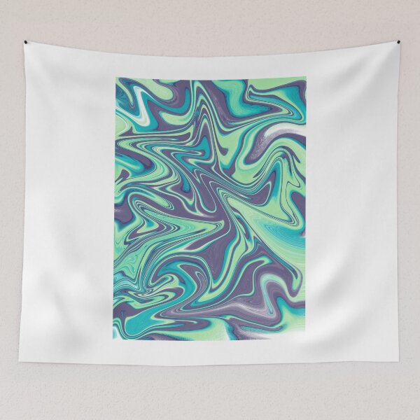 Item preview, Green and Blue Fluid Contemporary Abstract Art Design designed and sold by Abstract65.