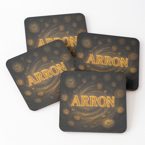 Item preview, ARRON Time Vortex Design – Clocks and Sand Swirling Typography designed and sold by VoidBloom Studio.