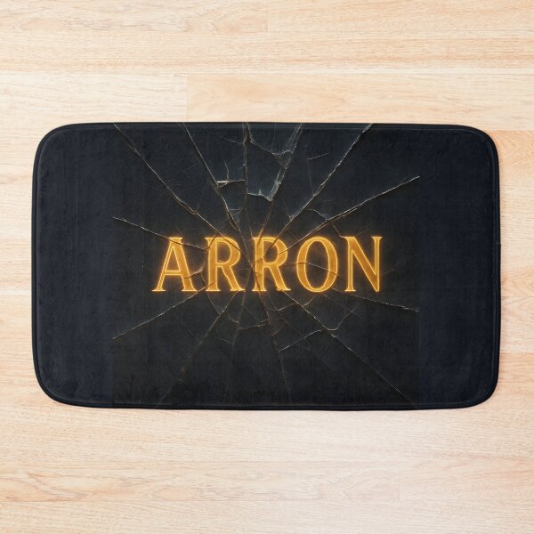 Item preview, ARRON Shattered Glass Reflection – Cracked Mirror Name Typography designed and sold by VoidBloom Studio.