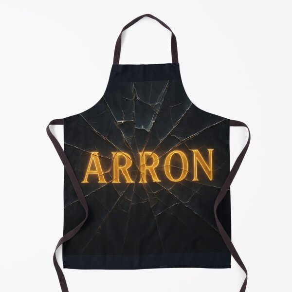 Item preview, ARRON Shattered Glass Reflection – Cracked Mirror Name Typography designed and sold by VoidBloom Studio.