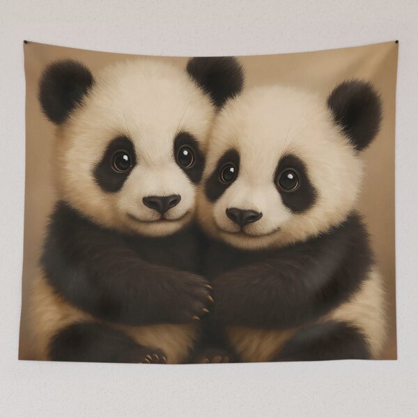 Item preview, Cute Baby Pandas Hugging – Realistic Animal Love Illustration designed and sold by BloomOfDesign.