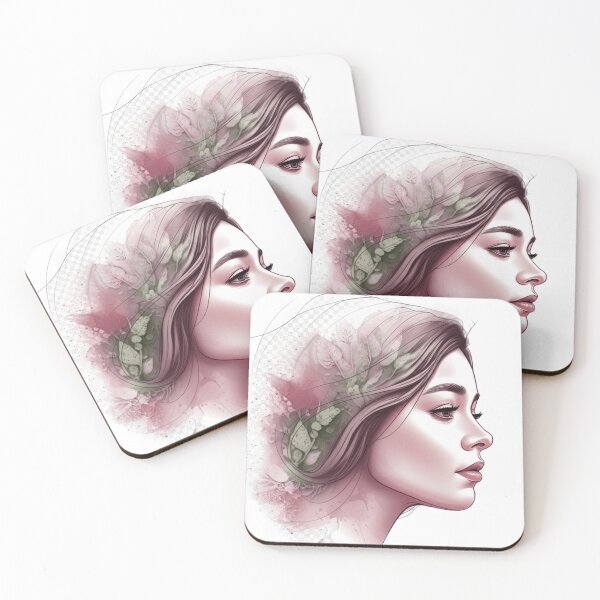 Item preview, Poetic female profile with floral harmony designed and sold by shahinsy.