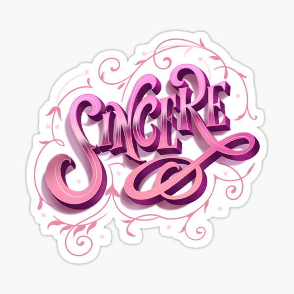 Item preview, Sincere Lettering – Elegant Pink Handstyle designed and sold by Vizuallizer.