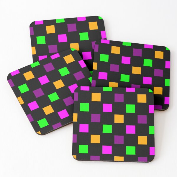 Item preview, Vibrant Geometric Square Pattern – Secondary Colors - Black Background designed and sold by DLawsonDesigns.