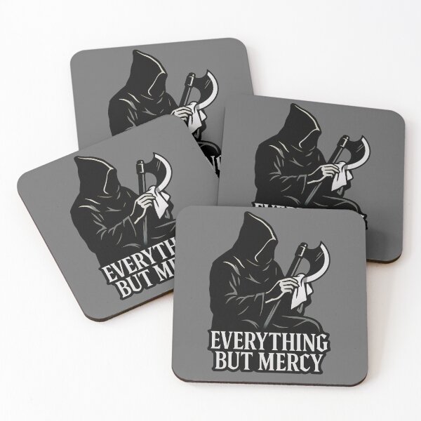 Item preview, Everything But Mercy Grim Reaper Design – Dark Hooded Figure with Scythe designed and sold by Shoot-The-Moon.