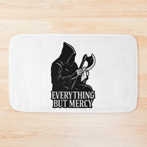 Item preview, Everything But Mercy Grim Reaper Design – Dark Hooded Figure with Scythe designed and sold by Shoot-The-Moon.