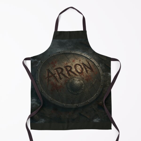 Item preview, ARRON Viking Shield Design – Axe Etched Name with Bloodstains designed and sold by VoidBloom Studio.