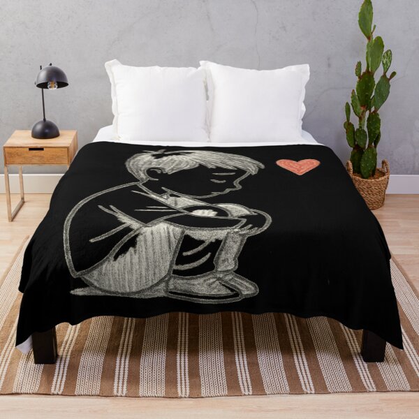 Item preview, Sad Boy Sitting with Heart – Emotional Healing Line Art Design designed and sold by Just Meaningful.