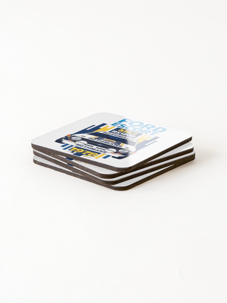 Thumbnail 4 of 5, Coasters (Set of 4), Ford Escort MK2 RS 1800 - Rothmans Racing Rally/Rallye designed and sold by vtramaro.
