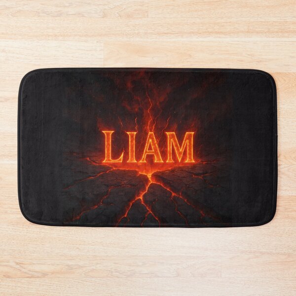 Item preview, LIAM Lava Eruption Name Design – Cracked Earth Core Typography designed and sold by VoidBloom Studio.