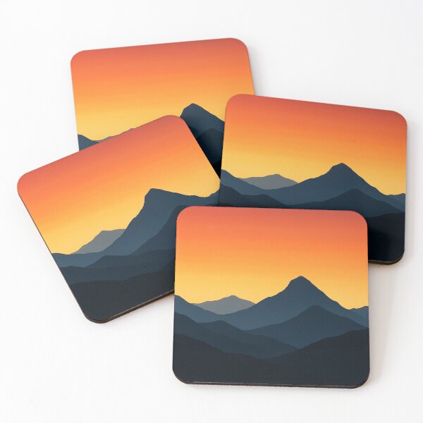 Artikelvorschau, Sonnenuntergang Berg Silhouette Landschaft entworfen und verkauft von Tarn.