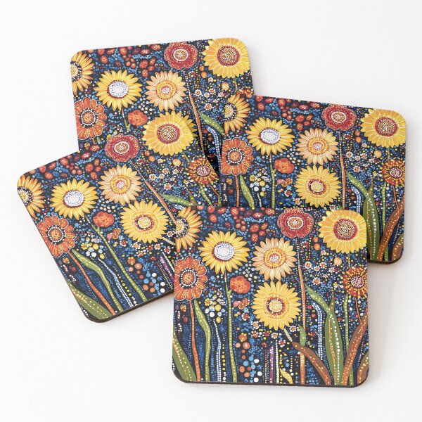 Item preview, Sunlit Dreaming Floral Dot Painting designed and sold by Drese-Art.