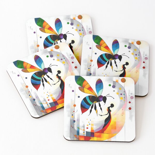 Item preview, Vibrant Abstract Bee and Human Connection Art designed and sold by SolaoLab.