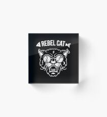 Rebel Cat Acrylic Block