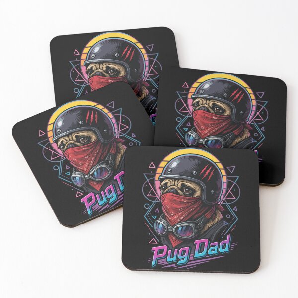 Item preview, Biker Pug Daddy Retro designed and sold by TomFrontierArt.