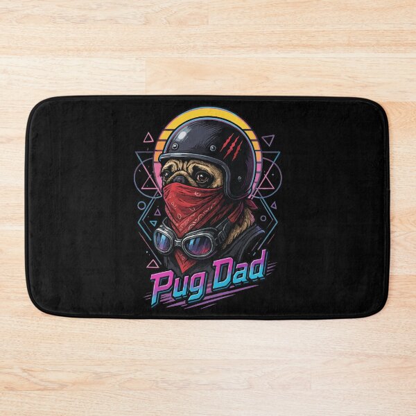 Item preview, Biker Pug Daddy Retro designed and sold by TomFrontierArt.