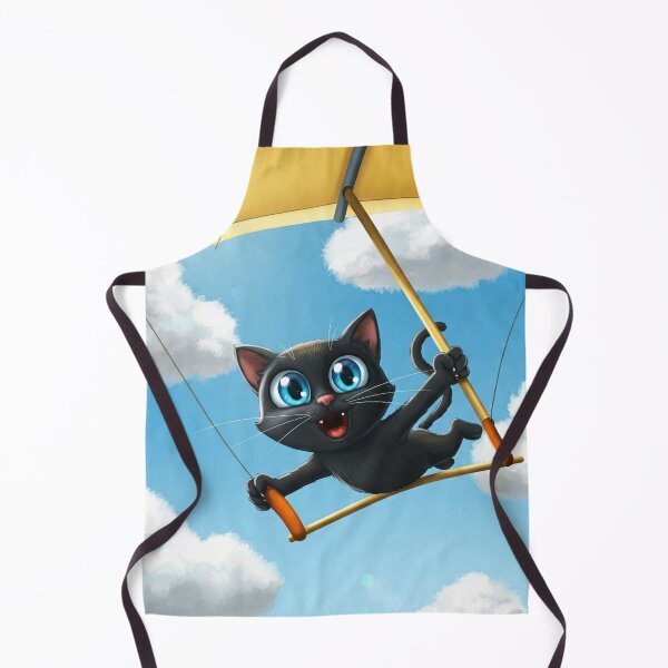 Item preview, Cute Black Cat Flying Hang Glider – Funny Cartoon Kitten Travel Art designed and sold by CraftMuse19.