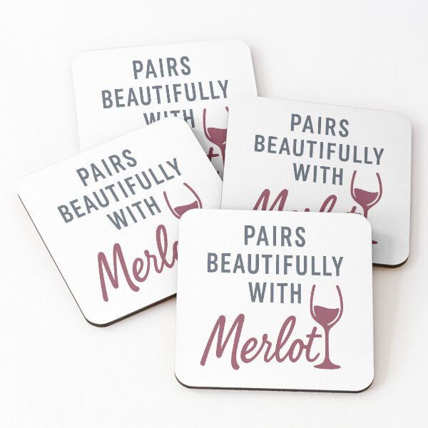 Item preview, Pairs Beautifully With Merlot │ Modern Minimalist Wine Design designed and sold by gooseprinttees.