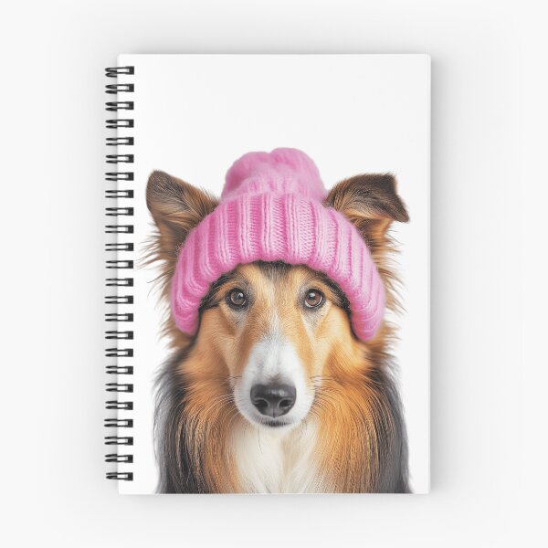 Item preview, Cozy Collie dog Wearing Pink Winter Hat Trendy Animal Fashion Artwork designed and sold by LazyOwlStore.