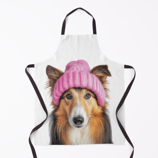 Item preview, Cozy Collie dog Wearing Pink Winter Hat Trendy Animal Fashion Artwork designed and sold by LazyOwlStore.