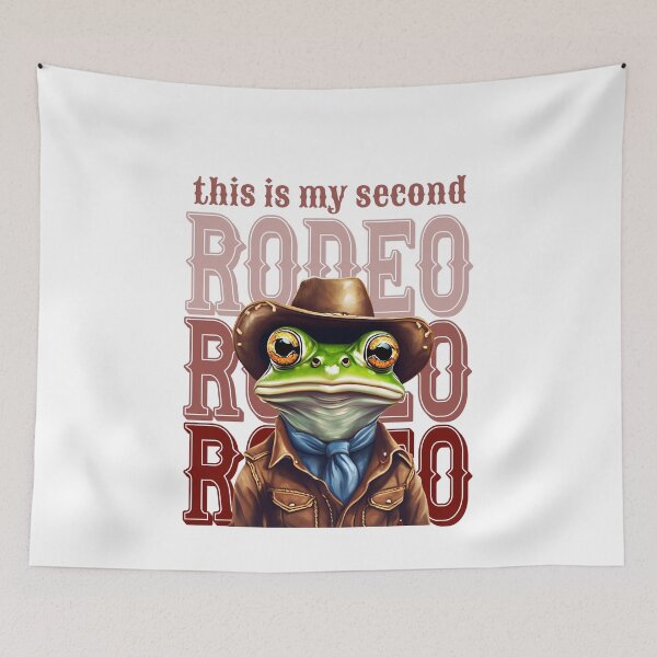 Artikelvorschau, Rodeo, Mein zweites Rodeo, Cowboy-Frosch, Lustiges Rodeo, Cowboyhut, Country, Texas entworfen und verkauft von KolorellaS.