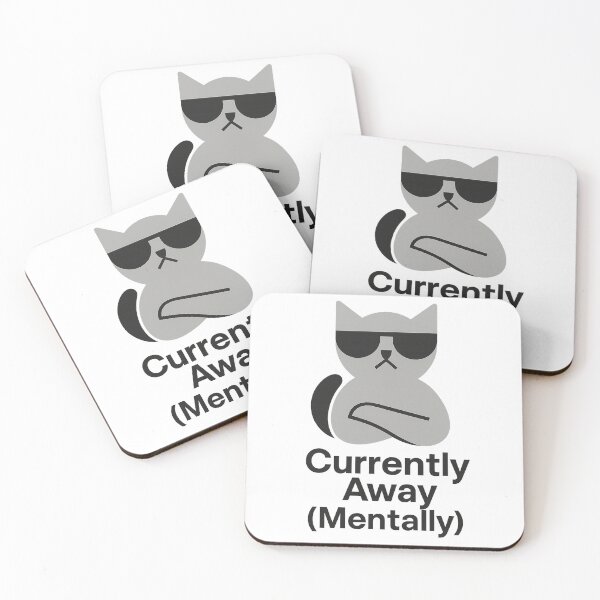 Item preview, Currently Away (Mentally) – Monochrome Bauhaus Cat Design for Brain Fog & Burnout Days designed and sold by JustMeditateIt.