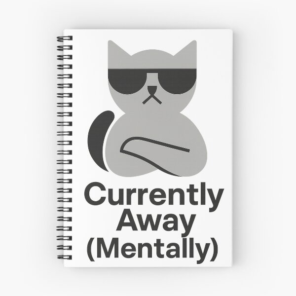 Item preview, Currently Away (Mentally) – Monochrome Bauhaus Cat Design for Brain Fog & Burnout Days designed and sold by JustMeditateIt.