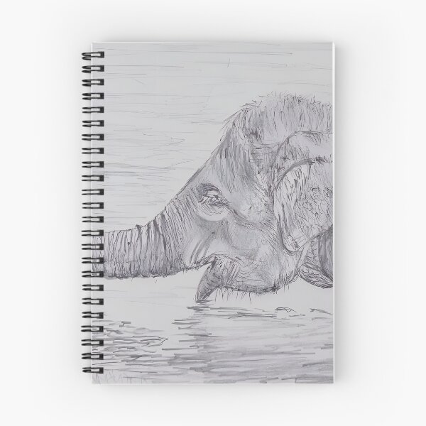 Item preview, baby elephant drinking water designed and sold by ChristelsArtGallery.