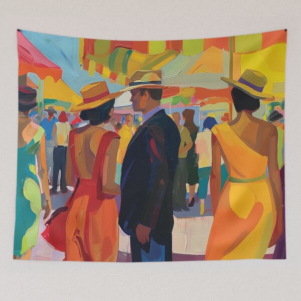 Item preview, Elegant Festival Scene in Colorful Seville Streets designed and sold by Drese-Art.