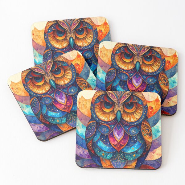 Item preview, Geometric Owl Art Piece designed and sold by Geonimalia.