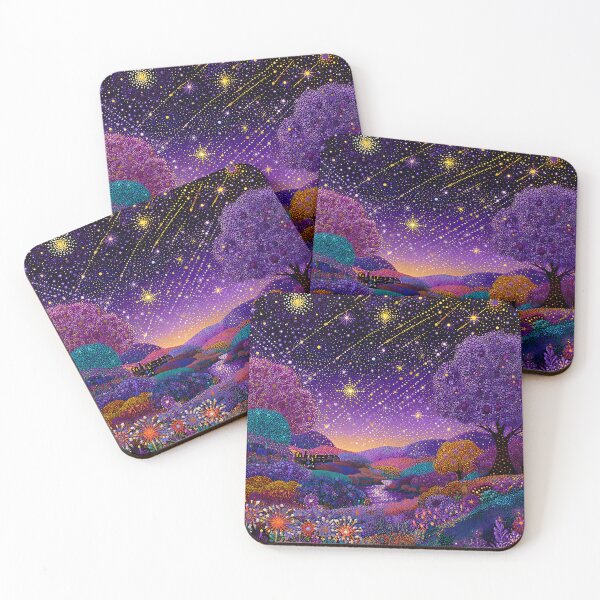 Item preview, Purple Landscape with Shooting Stars designed and sold by Neika Shimm Designs.