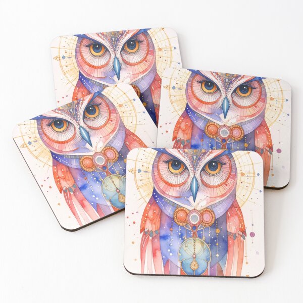 Item preview, Geometric Owl Art Piece designed and sold by Geonimalia.