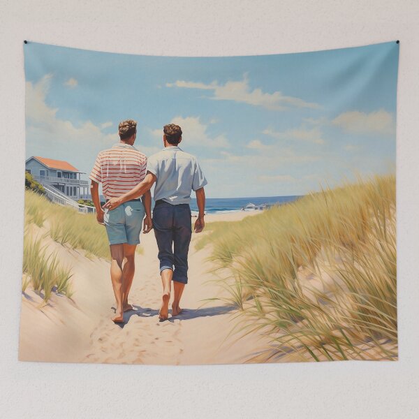 Item preview, Sunny Stroll By The Beach Pride Artwork designed and sold by Drese-Art.
