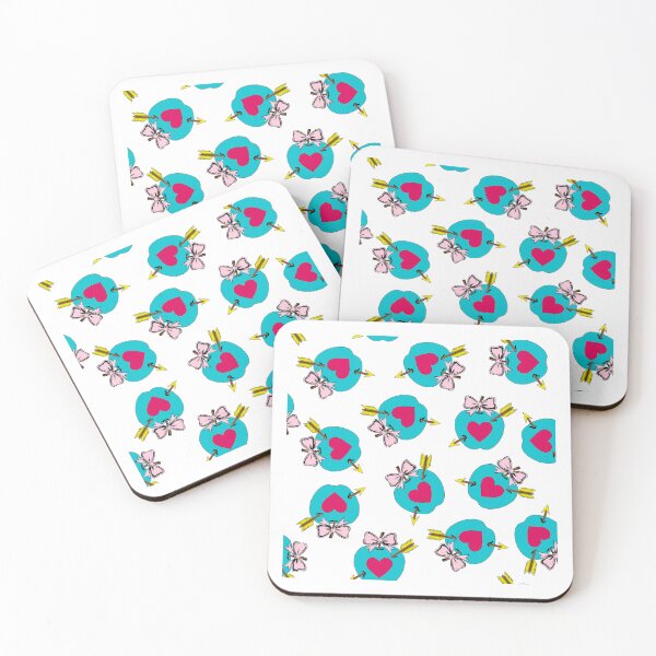 Item preview, Crush Apples – Comic love with arrows & bows in blue on white designed and sold by colorofmagic.