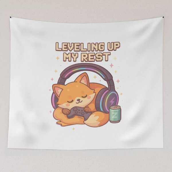 Item preview, Leveling Up My Rest – Cute Gamer Fox AFK Design designed and sold by ArtbotsGallery.