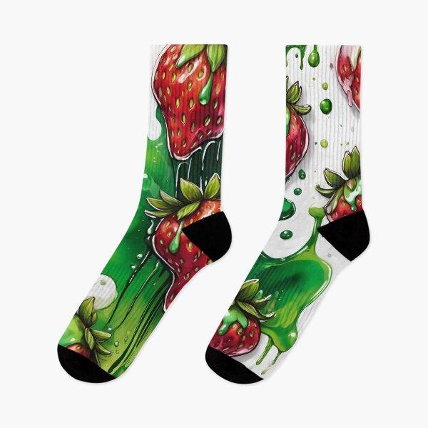 Item preview, Abstract Strawberries - Strawberry fields - green splash designed and sold by SolaoLab.