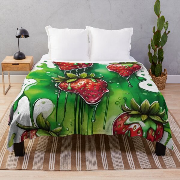 Item preview, Abstract Strawberries - Strawberry fields - green splash designed and sold by SolaoLab.