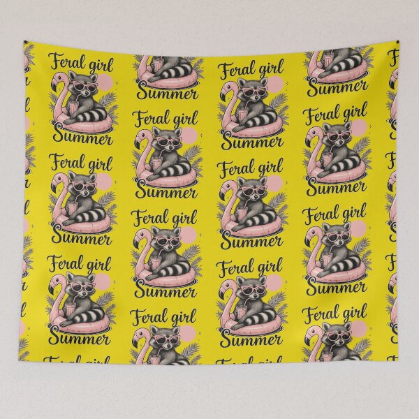 Item preview, feral, i am feral, funny, animals, holiday, flamingo, vacation, summer designed and sold by happinesproject.