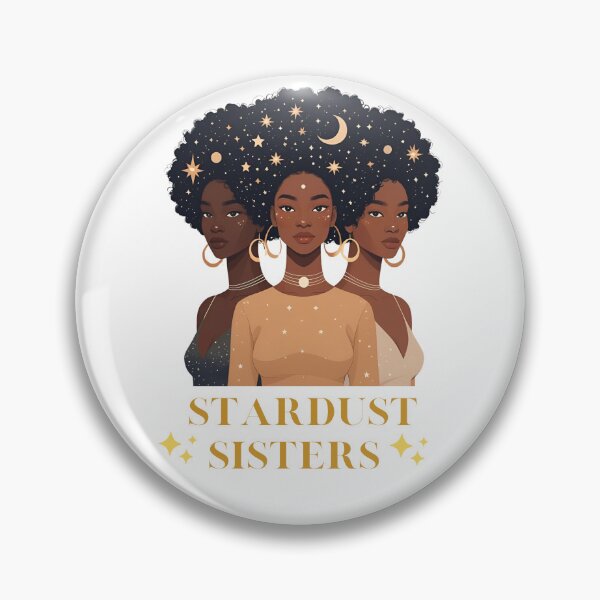 Artikelvorschau, Stardust Sisters – Himmlisches schwarzes Mädchen, magische Afro-Kunst, T-Shirt entworfen und verkauft von modishwelt.