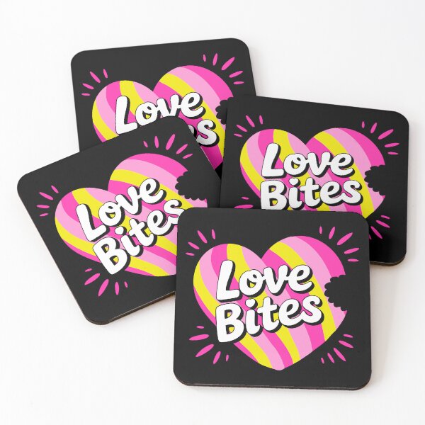 Item preview, Love Bites – Colorful comic hearts on black designed and sold by colorofmagic.