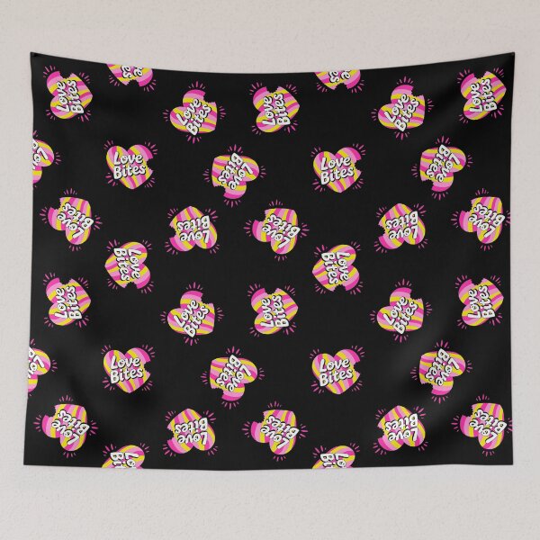Item preview, Love Bites – Colorful comic hearts on black designed and sold by colorofmagic.
