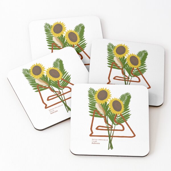 Item preview, Desert Bloom – Bahrain F1 Circuit with Date Palms & Sunflowers designed and sold by Lottie--.
