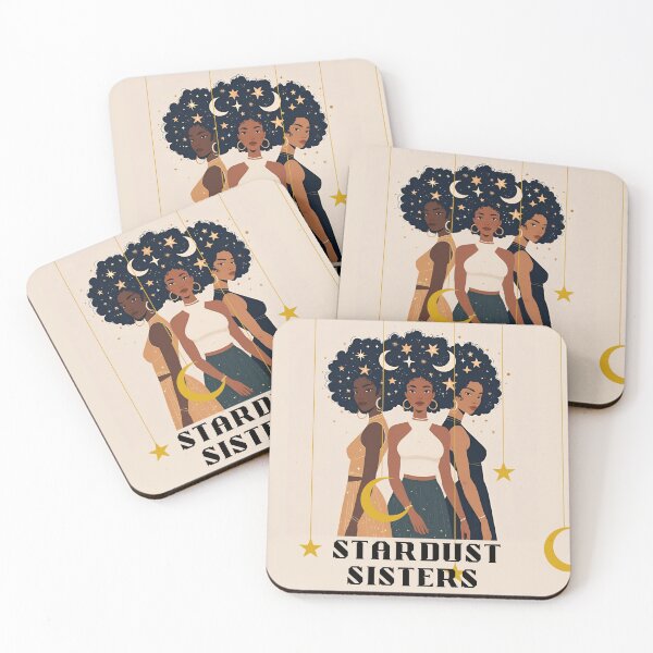 Artikelvorschau, Stardust Sisters – Himmlisches schwarzes Mädchen, magische Afro-Kunst, T-Shirt entworfen und verkauft von modishwelt.