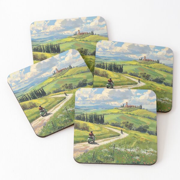 Item preview, Scooter Ride Through Tuscan Countryside Hills designed and sold by Drese-Art.