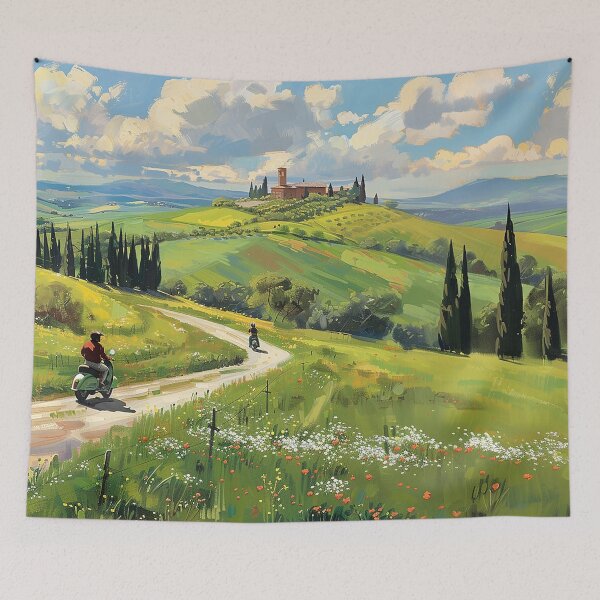 Item preview, Scooter Ride Through Tuscan Countryside Hills designed and sold by Drese-Art.
