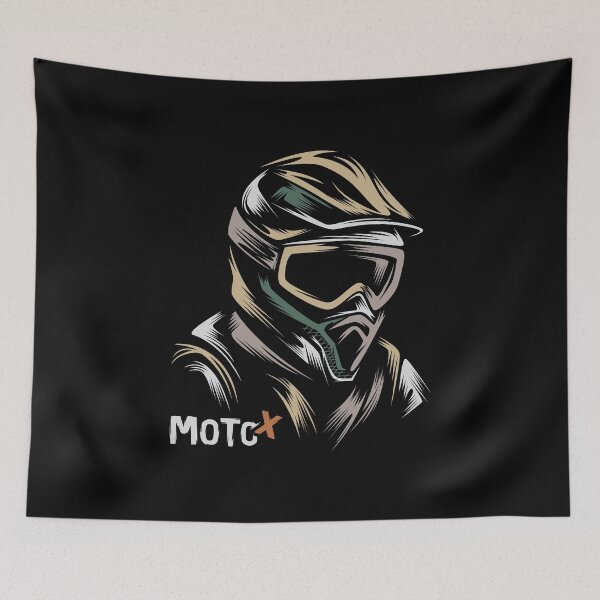 Item preview, Moto X Illustration - Motocross helmet in vintage colors designed and sold by AndreMi.