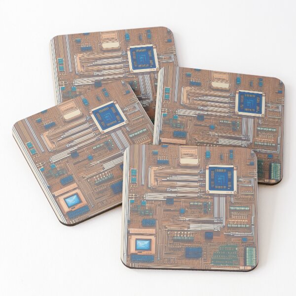 Item preview, Pixelated Motherboard Still Life Abstract Art designed and sold by Esterlane.