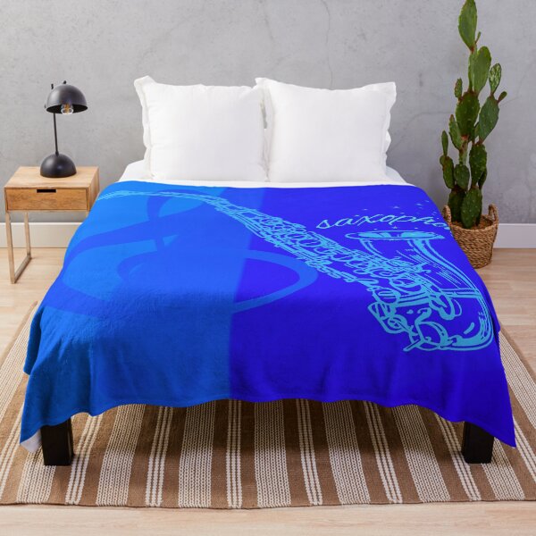 Item preview, The Saxophone &  A Treble Clef In Blue designed and sold by BrightrDayMusicArt.